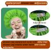 2Pcs Genergy Shower Cap, Large& Reusable &Satin Lined Shower Cap for Women Waterproof,Adjustable &Double Layers &Reversible Satin bonnet Shower CapsOrange+Green view 3
