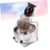 Outanaya 3pcs Beard Care Set Shaving Brush Soap Bowl and Storage Rack for Men Practical Grooming Tools for Home and Salon Use Compatible Beard Types view 3