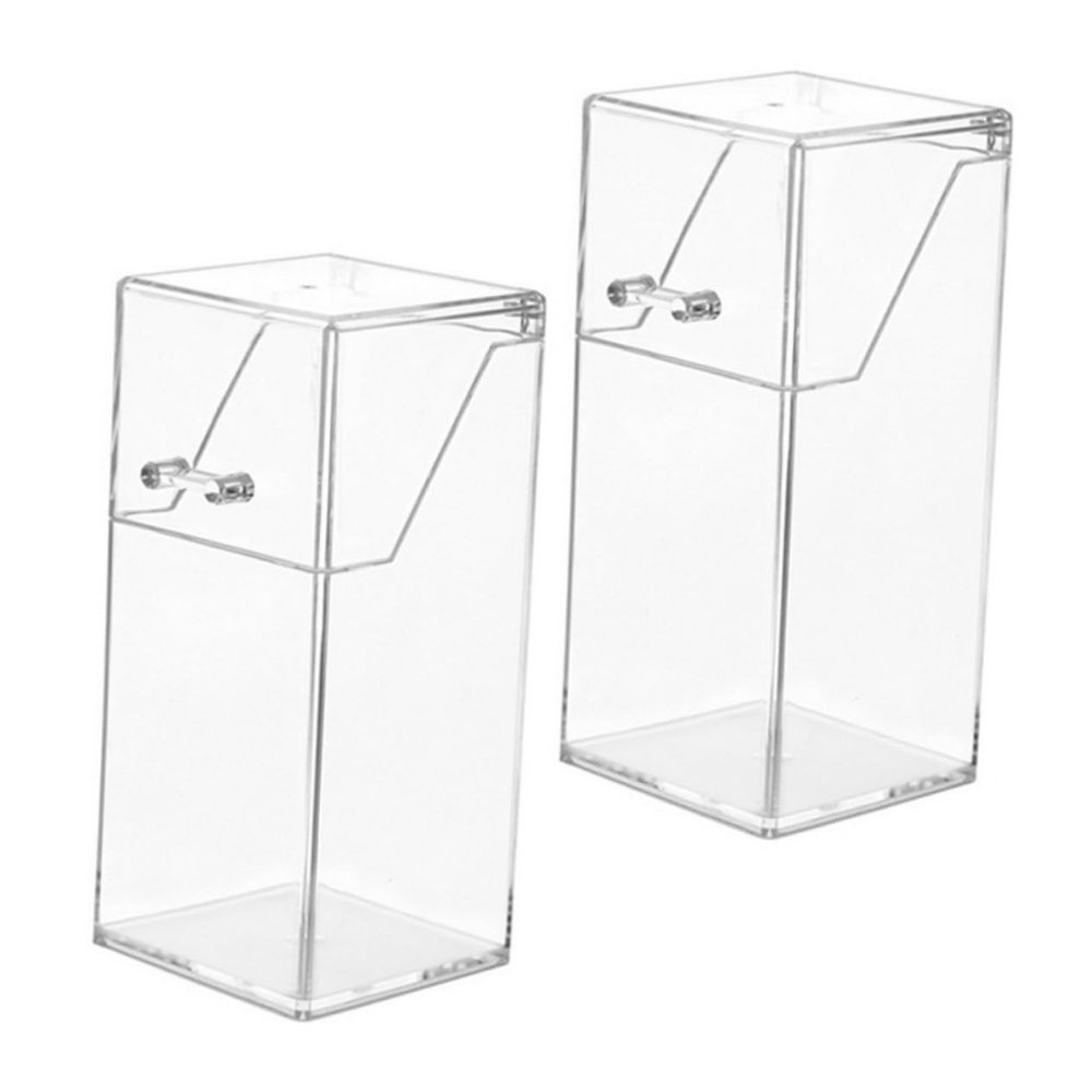 2pcs Acrylic Makeup Brush Holder Cover Cosmetics Storage Container for Desk Organization Suitable for Makeup Brushes and Pens Lightweight and Practical Design