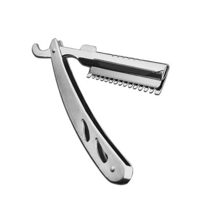HAKIDZEL Full Steel Vintage Manual Scraper Razor for Beard Eyebrow Shaping Haircut Lightweight Design for Home Salon Use Resistant