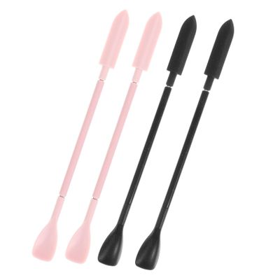 NinthAvenue Basics 4pcs Mini Beauty Products Silicone Spatula Skin Care Tools Mini Makeup Products Wax Spatula Cosmetic Spatula Silicone Makeup Applicator Skincare Tool Retractable Jam, 17.4x1.4cm