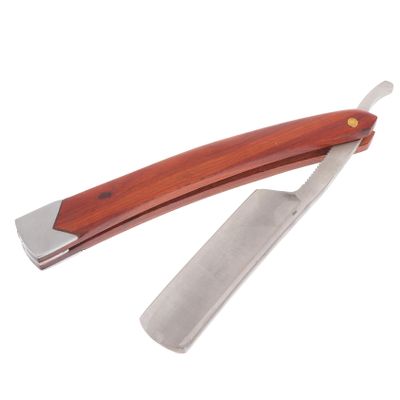 FOYTOKI Beard Razor for Men Manual Shaving Straight Stainless Steel Barber Shop Random Style