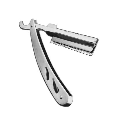 IWOWHERO Manual Scraper Razor Vintage Beard Cut Knife Eyebrow Shaping Tool Hairdressing Scraper Full Steel Handle