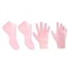 SOESFOUFU 2-Pack Moisturizing Socks Gloves Set Exfoliating Remover for Dry Hands Feet Spa Gloves for Foot Care Pink view 1