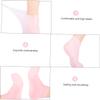 SOESFOUFU 2-Pack Moisturizing Socks Gloves Set Exfoliating Remover for Dry Hands Feet Spa Gloves for Foot Care Pink view 2