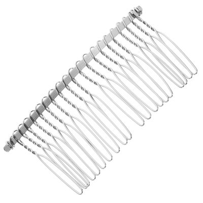 IWOWHERO 7.8cm 20 Tooth Metal Wire Bridal Veil Hair Comb Wedding Veil Clip for Diy Hair Pieces