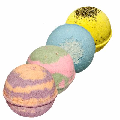 4 Oatmeal Luxury Assorted Scents Bath Bombs Organic Natural Vitamin E (4 Pack)