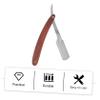 Beatifufu Wood Handle Straight Razor for Men Manual Shaving Tool Lightweight Barber Razor for Beard Sideburns and Hair Design for Easy Carrying Random Style view 2