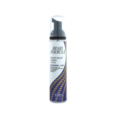 EBIN NEW YORK Braid Formula Tension Relief Foaming Lotion Peppermint & Aloe 3.38 fl. oz. 100ml Nourishing and Hydration, Style your Braids with Ease, Frizz Control