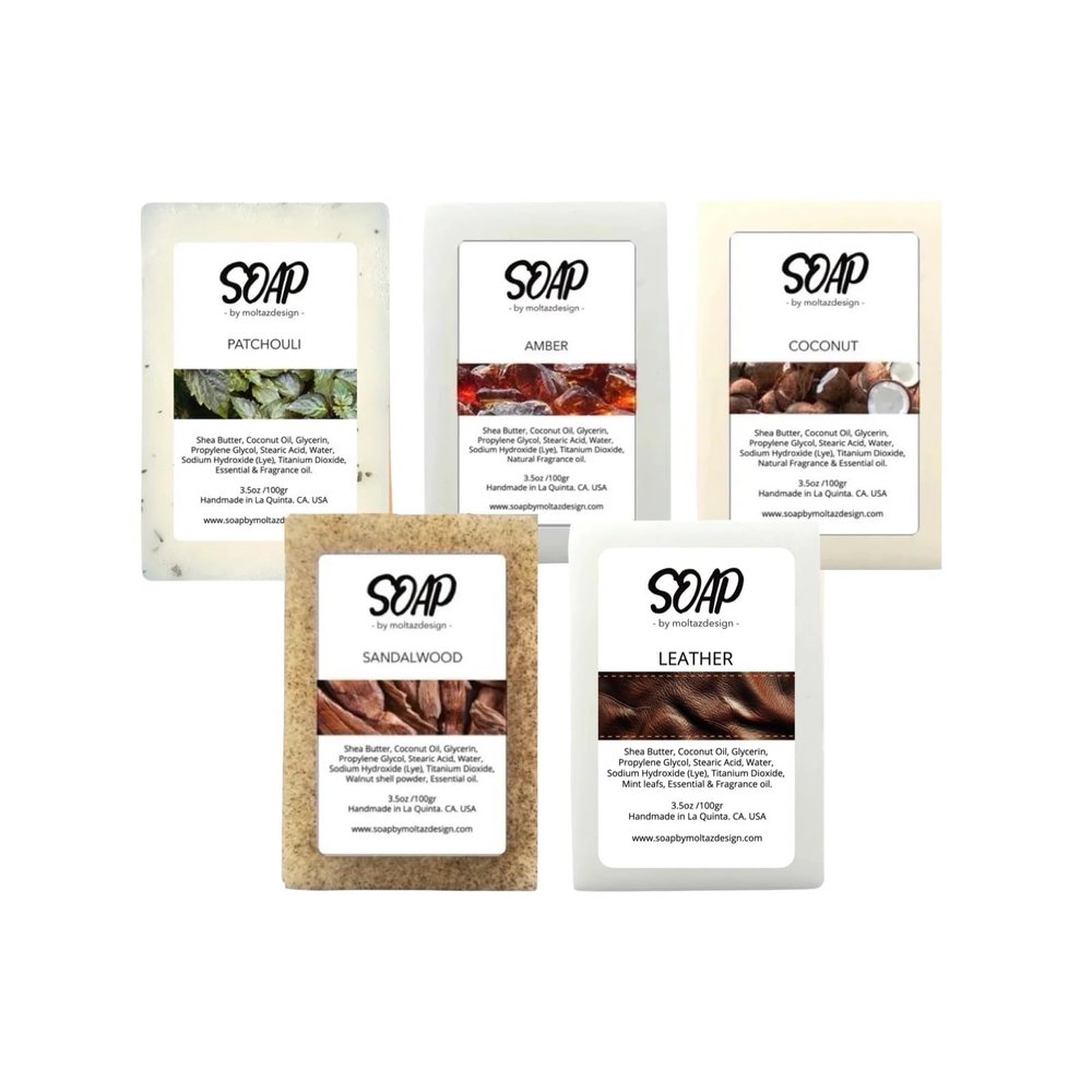 5 Pack handmade soap. WARM & COZY variety pack. | 5x3.5oz | For sensitive and dry skin.
