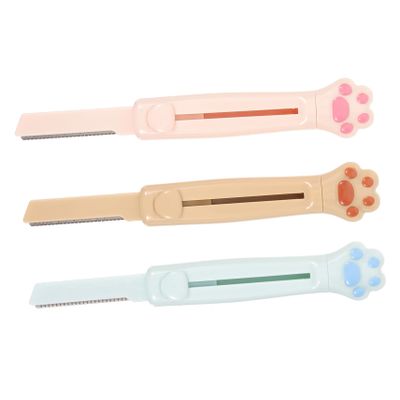Didiseaon 3pcs Eyebrow Facial Hair Trimmer for Men and Women Portable Eyebrow Shaver Sliding Cover for Beginners and Daily Grooming