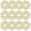 12 Pcs Satin Silk Scrunchies Soft Hair Ties Fashion Hair Bands Bow Ropes Elastic Bracelet Ponytail Holders Hair Accessories for Women and Girls (4.5 Inch, Light Yellow) view 1