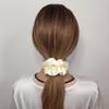 12 Pcs Satin Silk Scrunchies Soft Hair Ties Fashion Hair Bands Bow Ropes Elastic Bracelet Ponytail Holders Hair Accessories for Women and Girls (4.5 Inch, Light Yellow) view 2