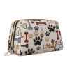 BREAUX Bone And Paw Print Print Leather Portable Cosmetic Bag, Portable Cosmetic Clutch Bag, Leather Cosmetic Bag (Small) view 2