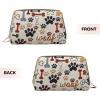 BREAUX Bone And Paw Print Print Leather Portable Cosmetic Bag, Portable Cosmetic Clutch Bag, Leather Cosmetic Bag (Small) view 3
