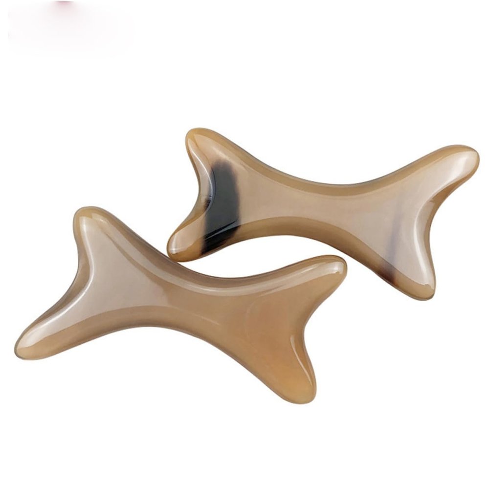 FRCOLOR Natural Horn Face Gua Plate Smooth Scraping Board for Facial Massage and Relaxation Ox Horn Material Multi-Functional Beauty Tool for Neck and