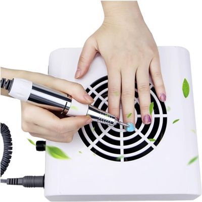 Nail Dust Collector, 2-IN-1 Nail Drill & Nail Dust Collector Manicure Mill Cutter Machine For Manicure With Powerful Fan Nail Pedicure File Recharable Nail Dust Collector With Reusable Filte