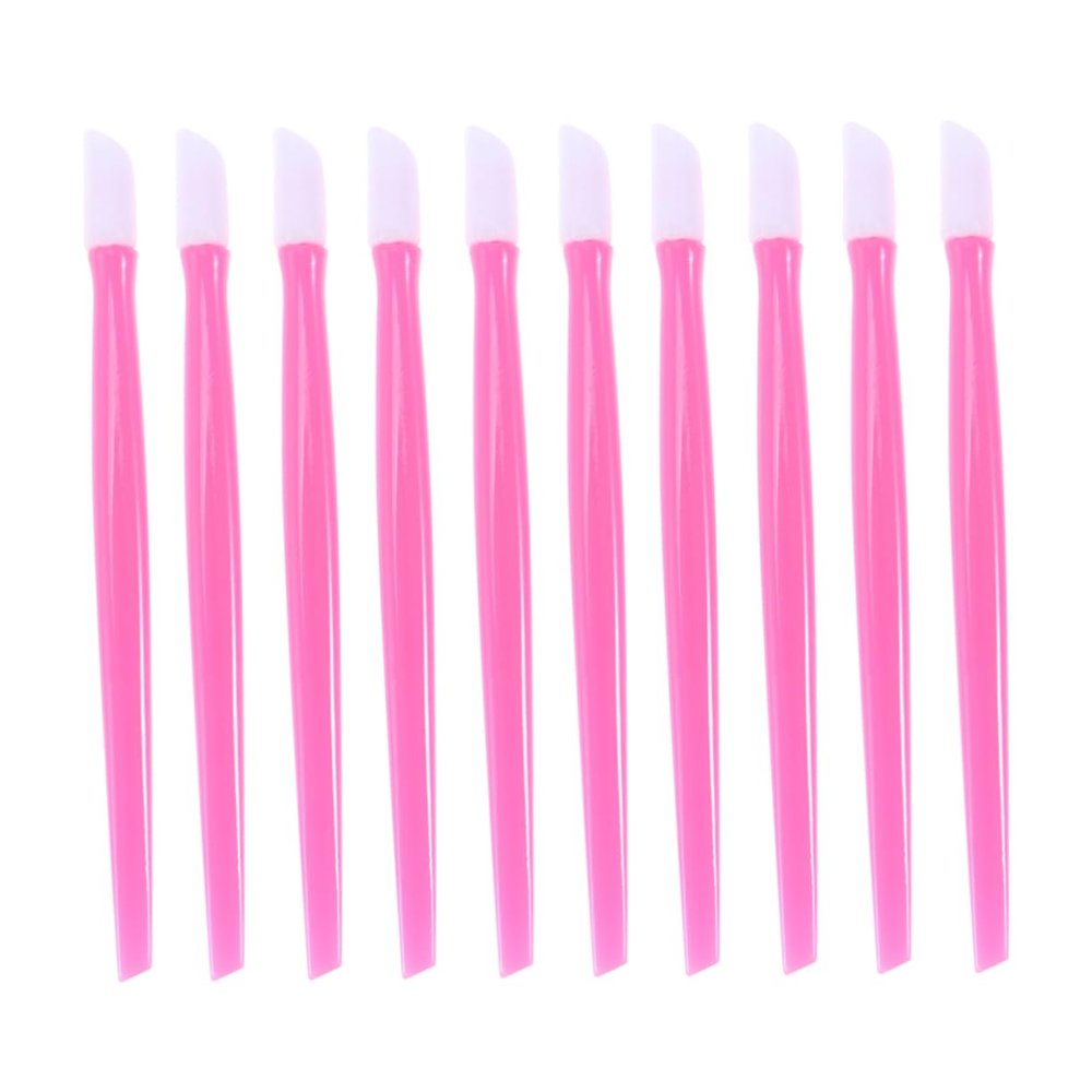 Mikinona 100pcs Pink Plastic Manicure Sticks Ergonomic Cuticle for Nail Art and Dead Skin Removal Lightweight Tools for Home and Professional Use