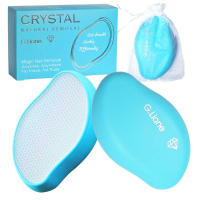 G.Liane Premium Crystal Hair Eraser,Painless Exfoliation Hair Removal Epilator,Nano Glass Hair Remover for Women,Natural Gentle and Efficient Shaver Trimmer on Leg Arm(Ocean Blue)