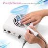 Nail Dust Collector, 80W 2-In-1 35000RPM Nail Drill Machine & Collector Vacuum Cleaner Nail Dust Nail Art Equipment Manicure Pedicure Nail Tools Recharable Nail Dust Collector With Reusable Filte ( Co view 4