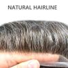 PUNRU HAIR Full French Lace Human Hair System for Men Black Brown Blonde Hair Toupee for Mens Hair Replacement System Bleached Knots Hairpiece 8"X10" #350 Dark Brown with 50% gray-90% density view 3