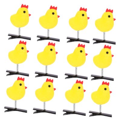 12Pcs Cute Yellow Chicken Hair Clips for Girls Adorable Spring Hair Accessories for Ponytails and Buns