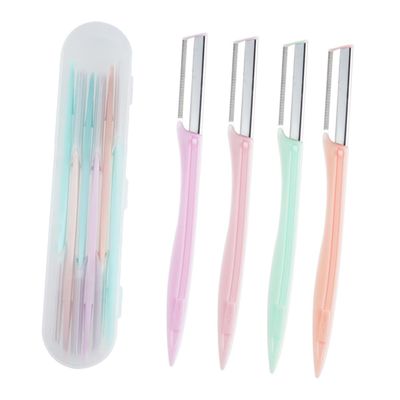FOMIYES 4sets Portable Eyebrow Set Stainless Steel Makeup Tool Kit Storage Case for Travel Includes Eyebrow and Cleaning Tool Lightweight Design for