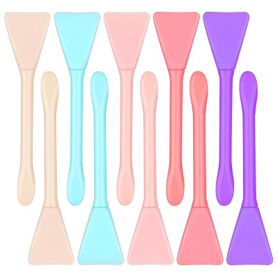 10PCS Silicone Face Mask Brush Applicator Double-Ended Soft Face Mask Applicator Flexible Facial Mud Mask Hairless Applicator Brush for Mud Clay Modeling Mask, Body Lotion