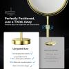 Nicesail Height Adjustable 15~19 Tall Table Mirror, 1X 10X Magnifying Mirror Double Sided for Makeup&Shaving, Desk Vanity Mirror Tabletop 360 Rotation of 8 Face, Bathroom Shiny Gold Makeup Mirror view 2