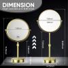 Nicesail Height Adjustable 15~19 Tall Table Mirror, 1X 10X Magnifying Mirror Double Sided for Makeup&Shaving, Desk Vanity Mirror Tabletop 360 Rotation of 8 Face, Bathroom Shiny Gold Makeup Mirror view 4