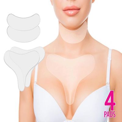MANDOYV Neck Wrinkle Patches Wrinkle Patches Pack of 4 - Chest Wrinkle Silicone Pad- Reusable and Washable Wrinkle Patches for Wrinkles Treatment While Sleeping