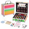 Anpro All-In-One Makeup Carry Case with Pro Teen Makeup Set, Full Starter Cosmetics Kit with Makeup Brushes, Eye Shadows Palette, Blushes, Glitter Gel, Temporary Tattoo Stickers view 1