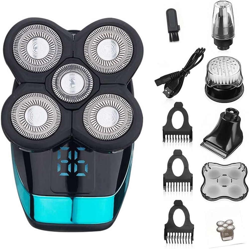 GeRRiT Electric Razor for Men's, Wet Dry Electric Shaver for Men Beard Hair Trimmer Electric Razor Rechargeable Bald Shaving Machine LCD Display Grooming Kit