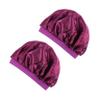 Holibanna 2pcs Wide Side Elastic Night Sleep Hat Wrap for Women Cap Comfortable and Stretchable for Hair for Nighttime Use Purple view 1