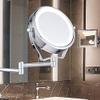 VVQQFGXN Wall Mount Vanity Makeup Mirrors Magnifying Hotel Bathroom Shaving Cosmetic Mirror Double Folding Arms Wall Mirrors Chrome view 2