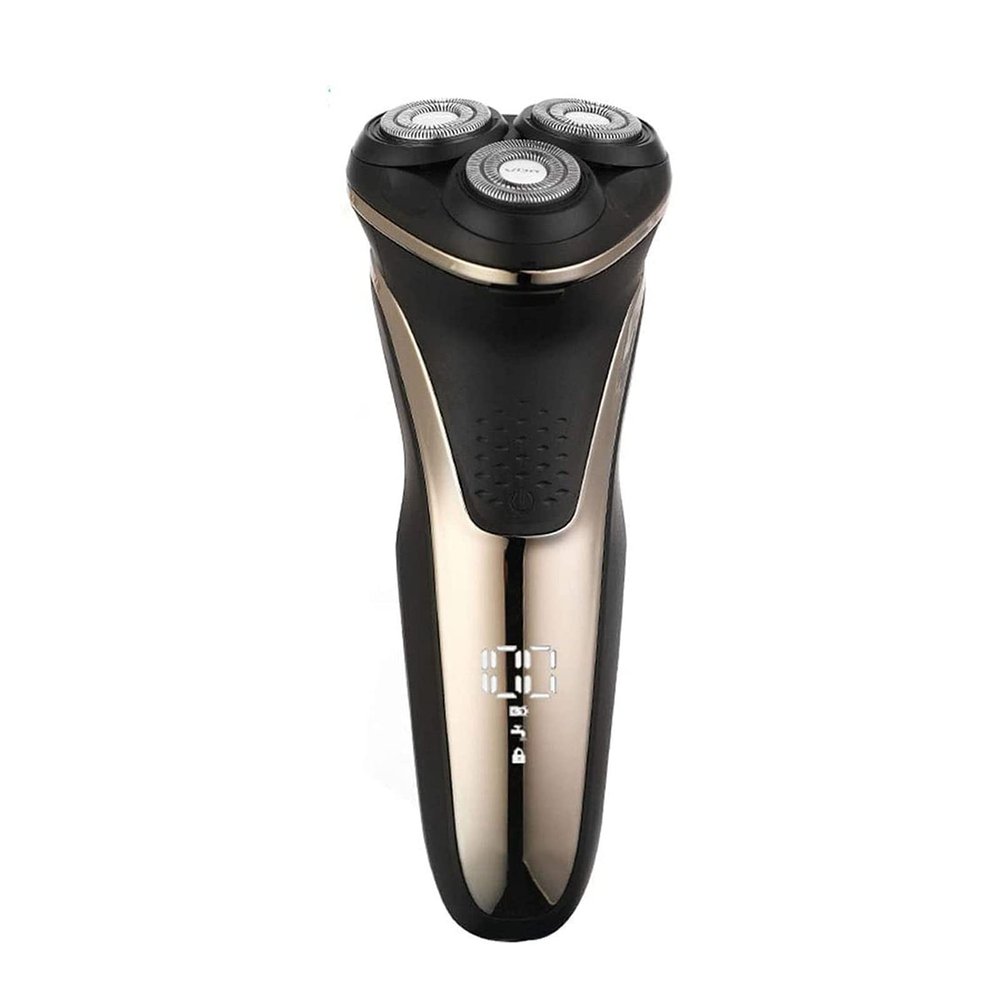 GeRRiT Rechargeable 100% Waterproof IPX7 Electric Shaver Wet & Dry Rotary Shavers for Men Electric Shaving Razors with Pop-up Trimmer (Color : Gold)