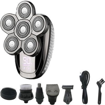 GeRRiT Electric Shavers for Men, 6 in 1 Men's 4D Electric Shaver Rechargeable 6 Floating Heads Beard Nose Ear Hair Trimmer Bald Head for Men Razor Clipper Face