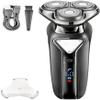 GeRRiT Electric Shavers for Men, Wet Dry Waterproof Electric Shaver for Men Wet Dry Beard Electric Razor Facial Shaving Machine Rechargeable LCD (Color : Black) view 1
