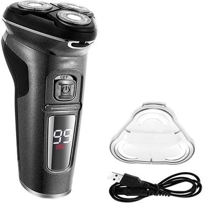 GeRRiT Electric Shavers for Men, Powerful Cordless LCD Electric Shaver with Charger Base Wet Dry Beard Electric Razor Rechargeable Facial Shaving Machine for Men (Color : Black)