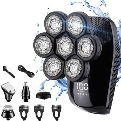 GeRRiT Electric Razor for Men's, 7 Cutter Head Electric Shaver 7D Razor for Men Head Shavers for Bald Shaver Multifunctional Grooming Kit Waterproof Cordless