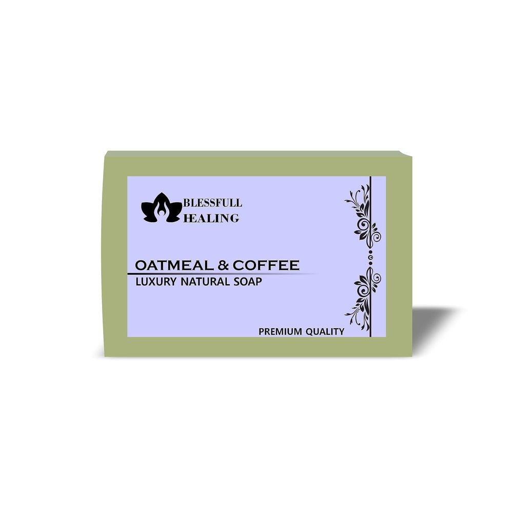 Blessfull Healing Luxury Oatmeal & Coffee Handmade Natural Soap Bars (125 Gram / 4.4 OZ) (Pack Of 1)