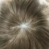 PUNRU HAIR Full French Lace Human Hair System for Men Black Brown Blonde Hair Toupee for Mens Hair Replacement System Bleached Knots Hairpiece 8"X10" #1820 Medium Ash Blonde with 20%gray-120%density view 4