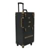 BINELUCOLU Rolling Makeup Train Case, Cosmetic Trolly with Lockable Wheels Make up Travel Case Barber Case Hairdressing Travel Case Holds 33.07-44.09 lbs (Black) view 1