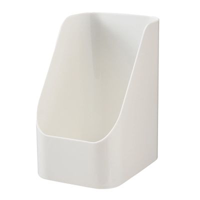 Ddewing Desktop Storage Box Slanted Cosmetic Makeup Organizer Multi Purpose Plastic Storage Sundries Dustproof Portable Bathroom Transparent Storage Box for Home (White)