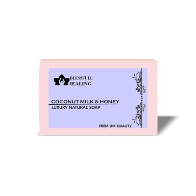 Blessfull Healing Luxury Coconut Milk & Honey Handmade Natural Soap Bars (125 Gram / 4.4 OZ) (Pack Of 1)