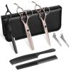 Dragon Creek Hair Cutting Thinning Scissors Set Haircut Texturizing Blending Hairdressing Shear Kit Professional for Stylist, Hairdresser, Men, Women, Kids Salon Barber Home Rose Gold 9pcs 6" view 1