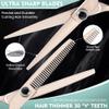 Dragon Creek Hair Cutting Thinning Scissors Set Haircut Texturizing Blending Hairdressing Shear Kit Professional for Stylist, Hairdresser, Men, Women, Kids Salon Barber Home Rose Gold 9pcs 6" view 3