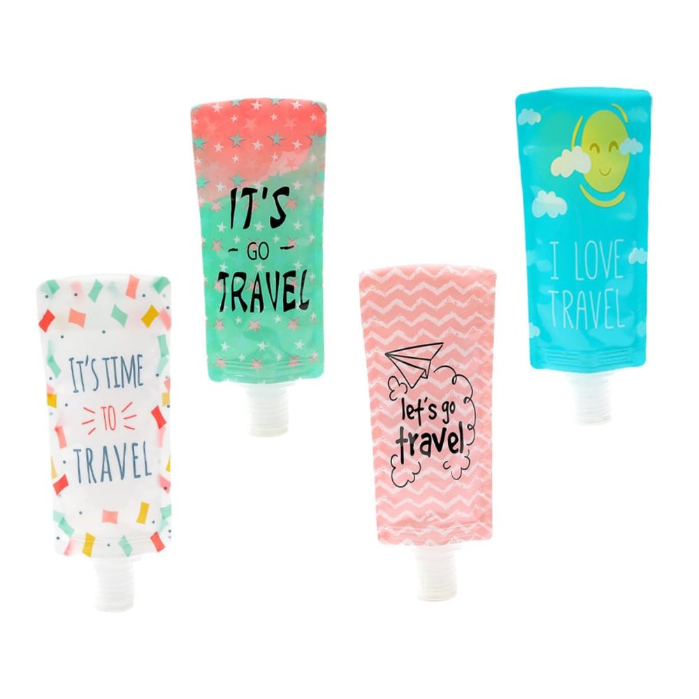 FOMIYES 4pcs Leak Refillable for Liquids Squeezable Lotion and Shampoo Containers Travel Dispenser Pouches for Toiletries for Skincare and Bath Products