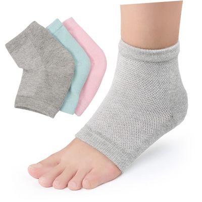 FRCOLOR 3pcs Open Toe Gel Heel Socks for Moisturizing Heel Sleeves for Dry Feet Breathable Design for Men and Women