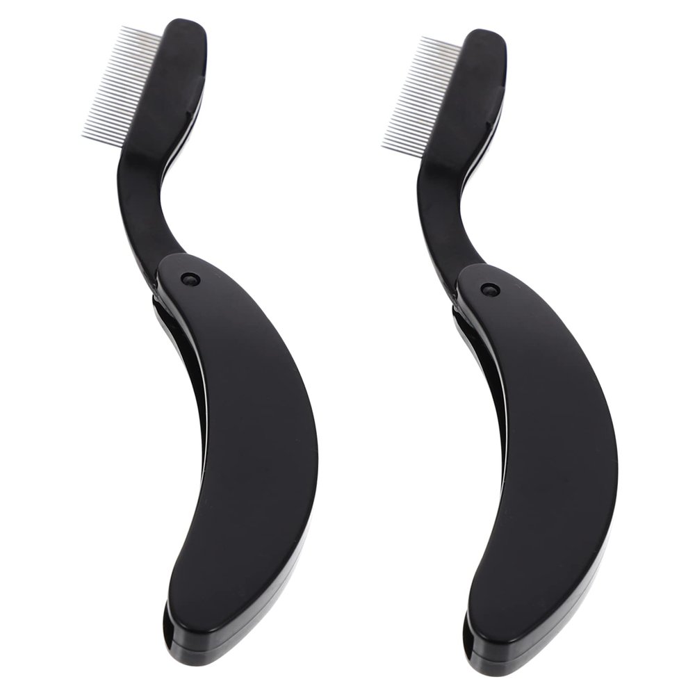 Mikinona 2pcs Eyebrow and Eyelash Comb Portable Dual-use Makeup Tools for Grooming Stainless Steel Folding Design for Men and Women for Daily Eye Makeup Application